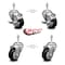 Service Caster 3.5 Inch Black Polyurethane Swivel 10mm Threaded Stem Caster Brake SCC, 2PK SCC-TS20S3514-PPUB-BLK-TLB-M1015-2S2 - alternate 1